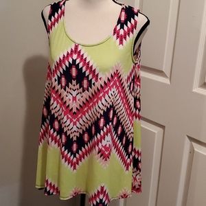 Lime green and pink tank top